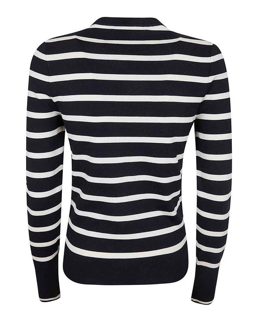 Ralph Lauren Blue Striped Long Sleeve Knitted Top