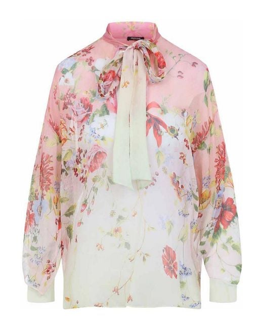 Roberto Cavalli White Miami Flowers Blouse
