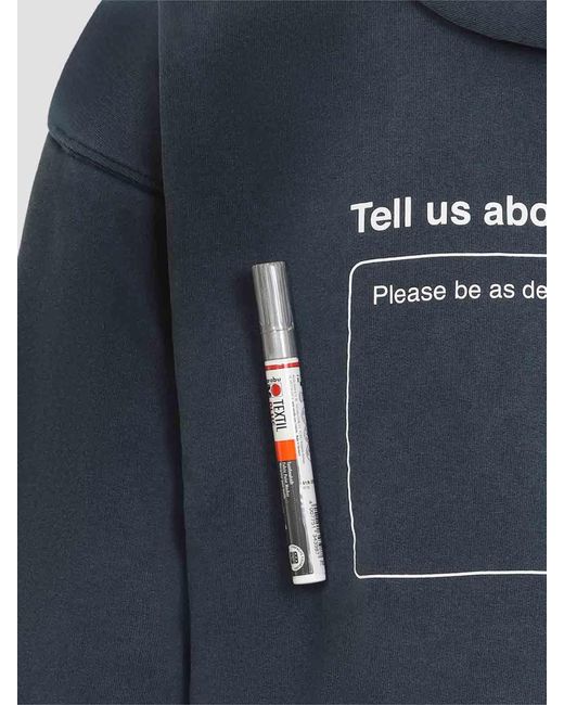 Balenciaga Blue Oversized Hoodie for men