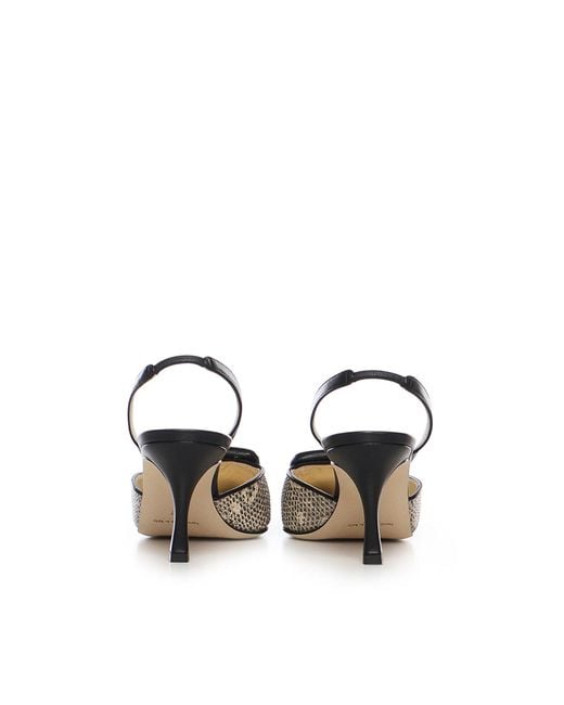 Manolo Blahnik Metallic Maisalebi Lizard Print Pump