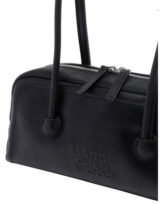 MARGE SHERWOOD Black Soft Boston Ew Shoulder Bag