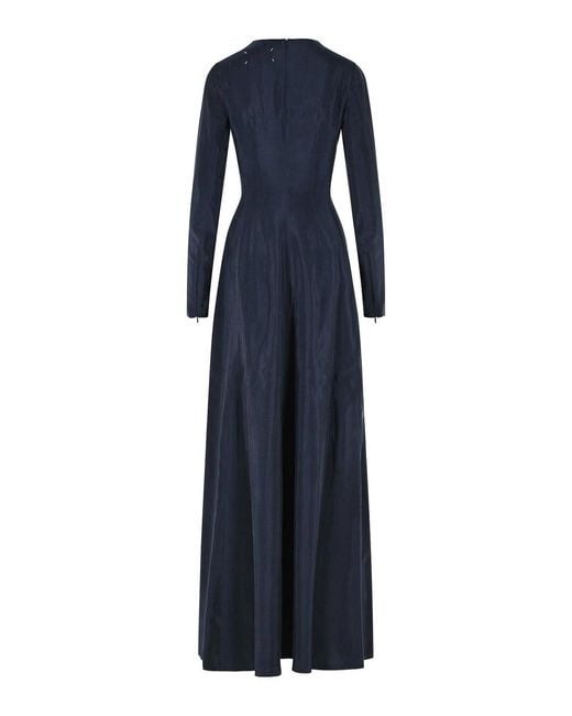 Maison Margiela Blue Cupro Maxi Dress