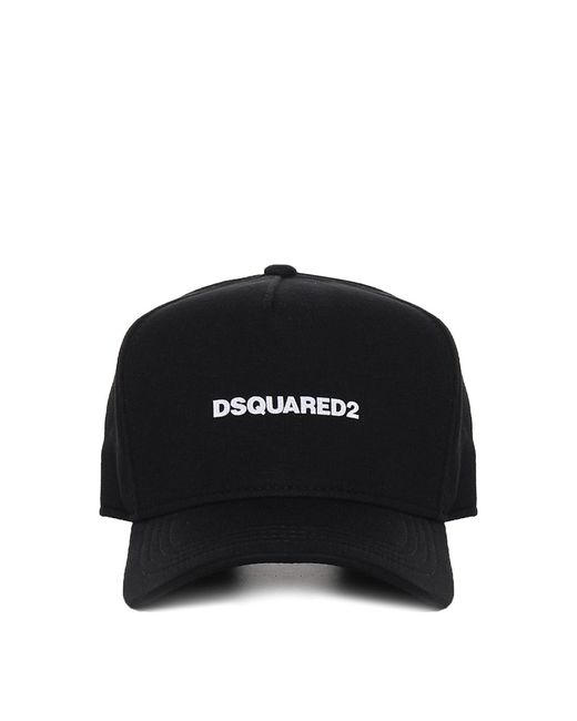 DSquared² Black Ukrainered2 Peaked Cap With Logo for men