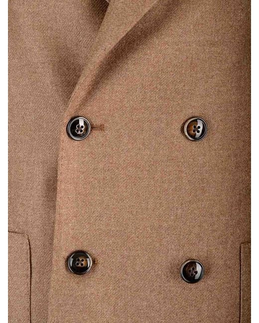 Barba Napoli Brown Easy Double Breasted Jacket for men