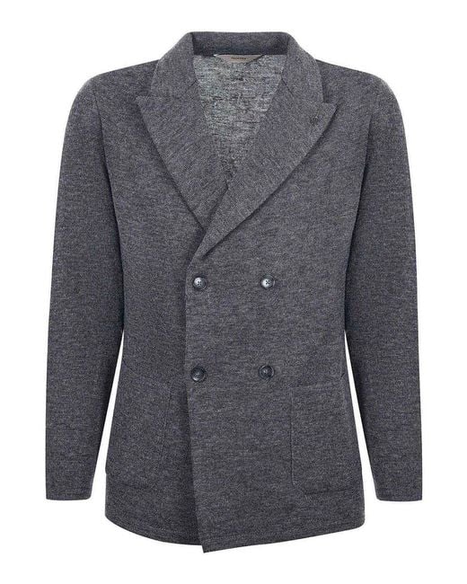 Paoloni Gray Wool Blend Jacket/Cardigan for men