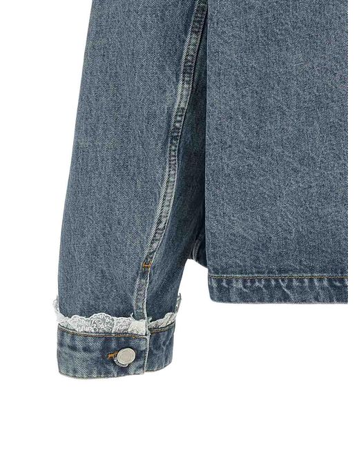 Ganni Blue Denim And Lace Jacket