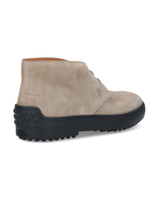 Tod's Brown Suede Ankle Boots for men