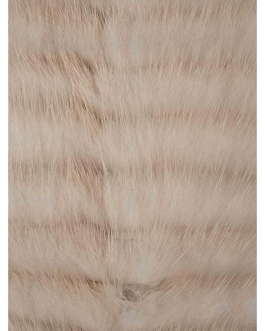 Agnona White Mink Fur Scarf Insert