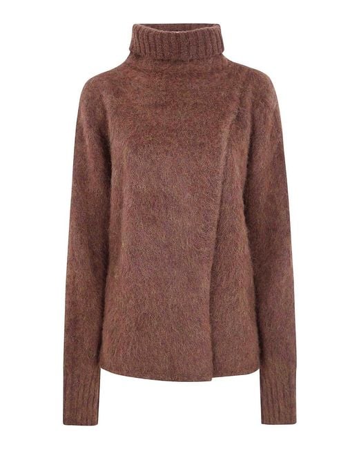 Uma Wang Brown High Neck Top