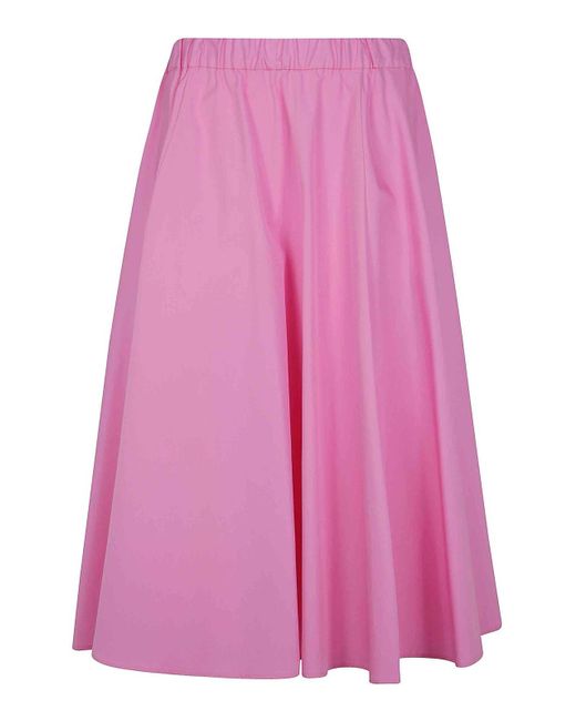 Aspesi Pink Cotton Midi Skirt