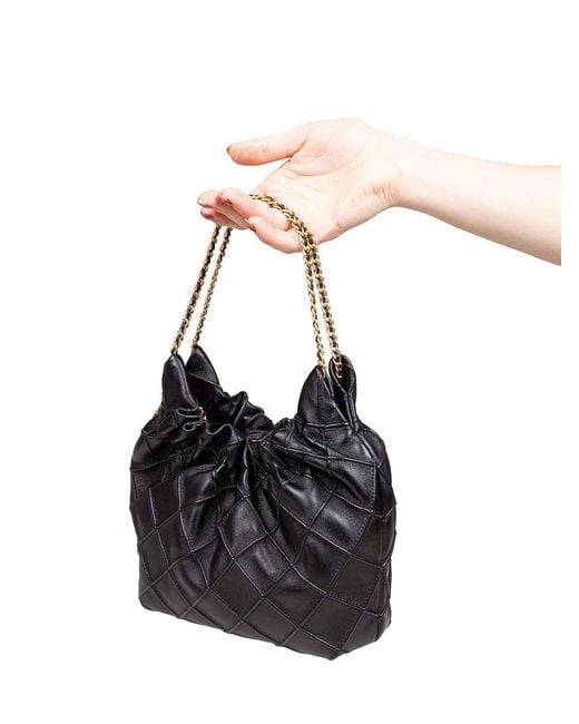 Tory Burch Black Fleming Mini Hobo Bag
