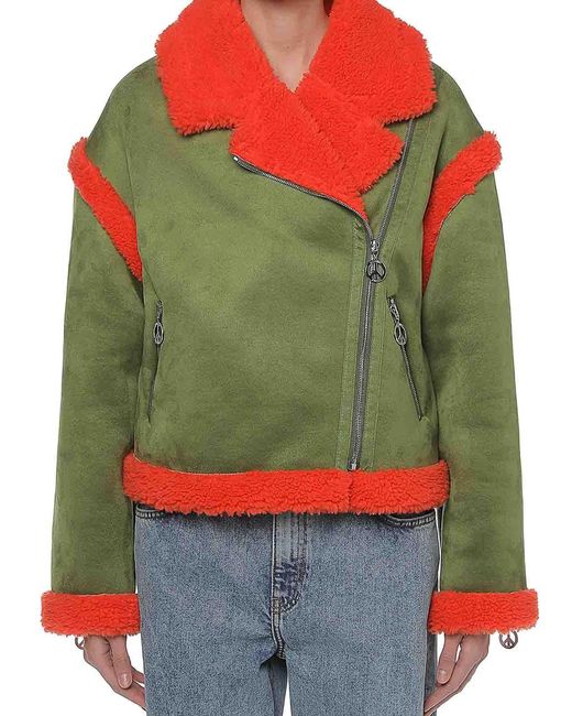 Moschino Green Bicolor Biker Teddy