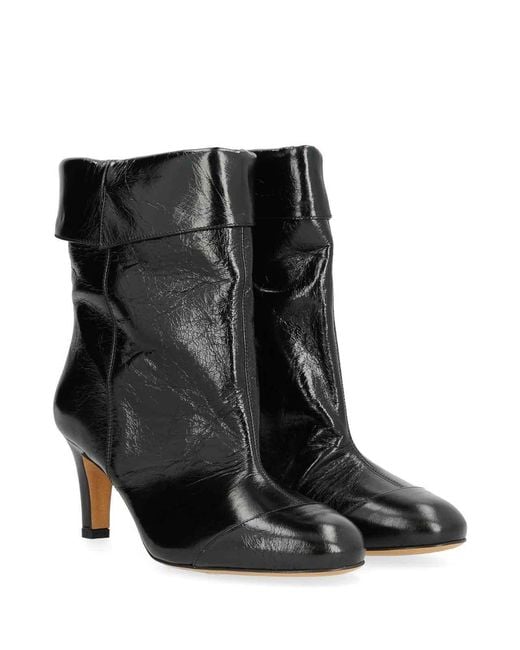 Isabel Marant Black Eldra Leather Ankle Boots