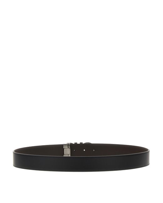 Ferragamo White Reversible Belt for men