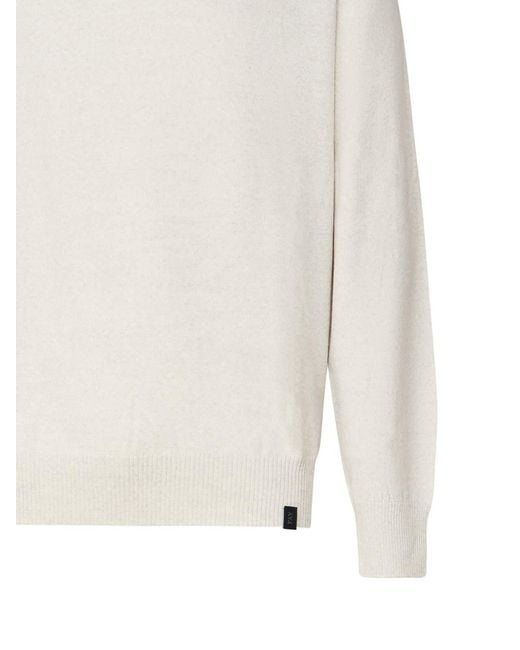 Fay White Wool Turtleneck Sweater for men