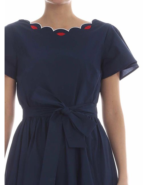 Vivetta Blue Olbia Embroidered Bell Dress