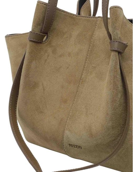 Yuzefi Natural Fennel Suede Mochi Shoulder Bag