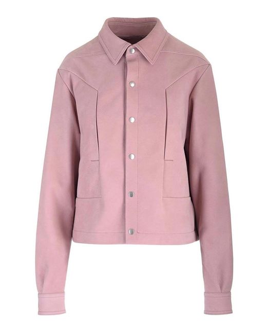 Rick Owens Pink Alice Strobe Leather Jacket