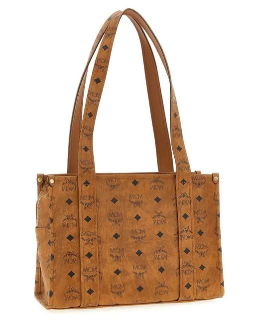 MCM Brown Aren School Tote Shoulder Bag