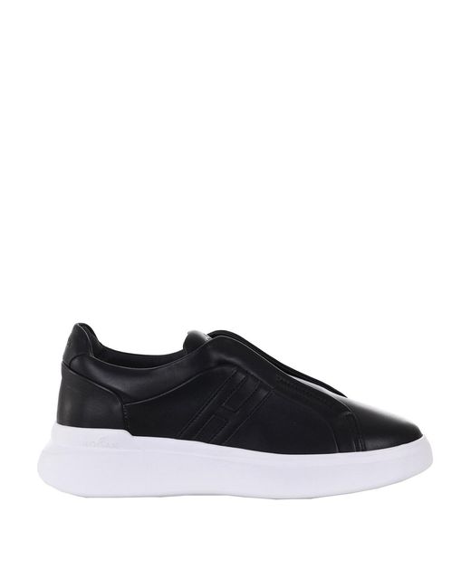 Hogan Black Leather Slip-Ons for men
