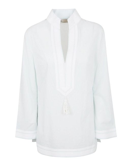 Tory Burch White Cotton Tory Tunic
