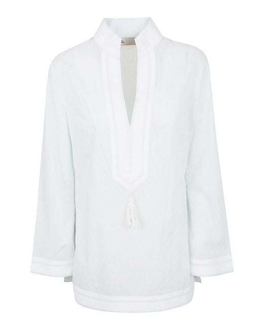 Tory Burch White Cotton Tory Tunic