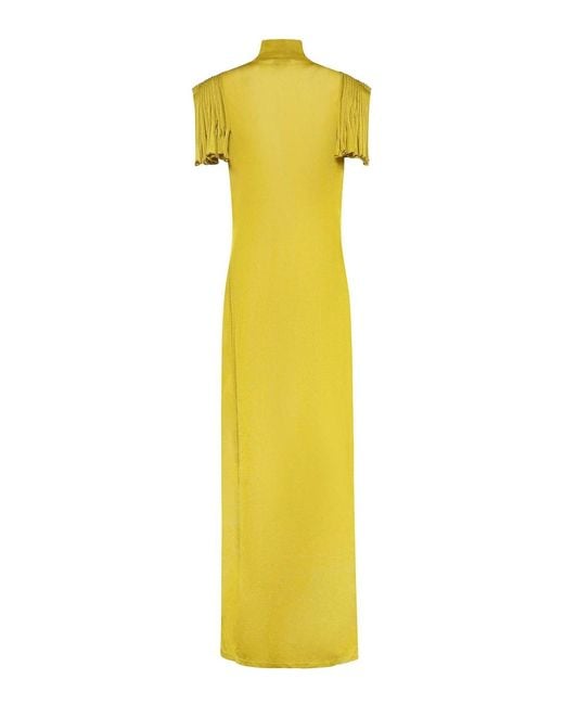 Alaïa Yellow Long Viscose Dress