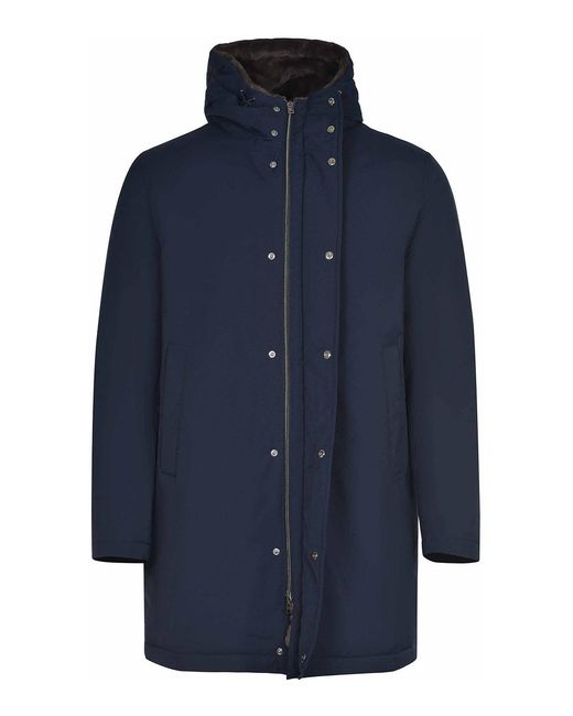 Herno Blue Parka Made Of Polyester for men