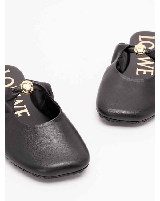Loewe Black 'Pebble' Soft Mule