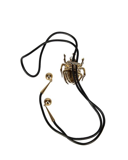 LaDoubleJ White Scarab Cow Tie
