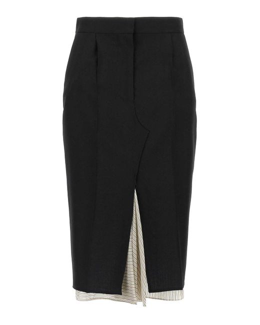 Marni Black Exposed Lining Skirt