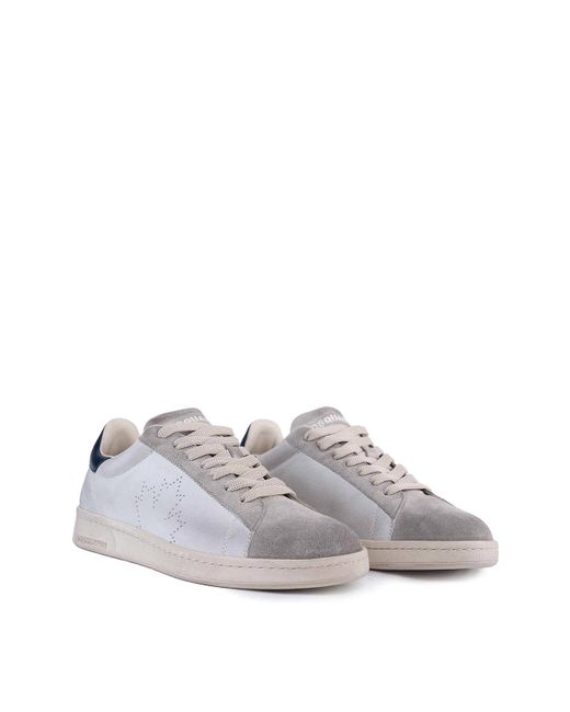 DSquared² Gray Dirty Maple Leaf Boxer Leather Sneakers for men