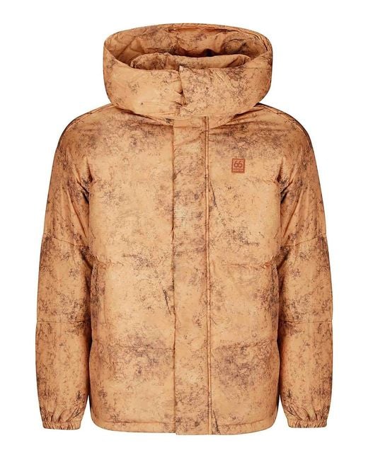 66 North Brown Dyngja Down Jacket Aop for men