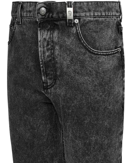 McQueen Black Faded Cotton Denim Baggy Jeans for men