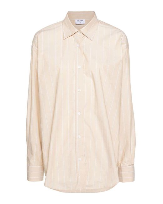 Filippa K White Striped Cotton Shirt