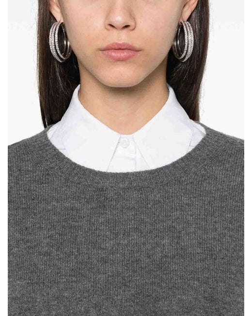 Be You Gray Cashmere Crewneck Sweater