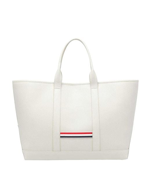 Thom Browne White Hector Tote Bag
