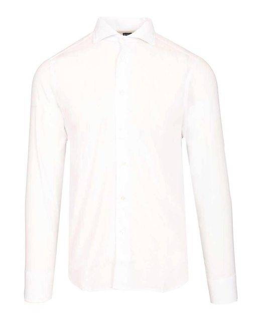 Fedeli White Long-Sleeved Shirt for men