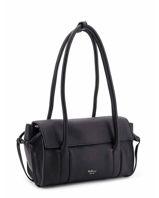 Mulberry Black Leather Shoulder Bag With Logo