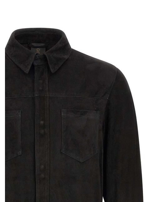 Giorgio Brato Black Suede Shirt Gloves for men