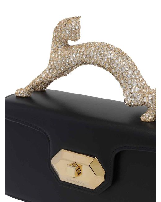Lanvin Black Nano Pencil Cat Handbag