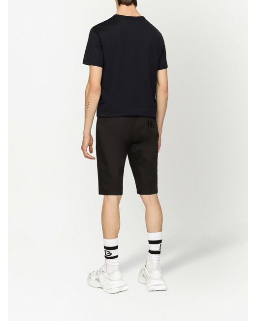 Dolce & Gabbana Black Crewneck Cotton T-Shirt With Logo for men