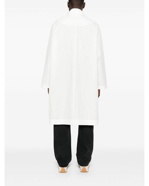 Studio Nicholson White Nylon And Cotton Blend Coat