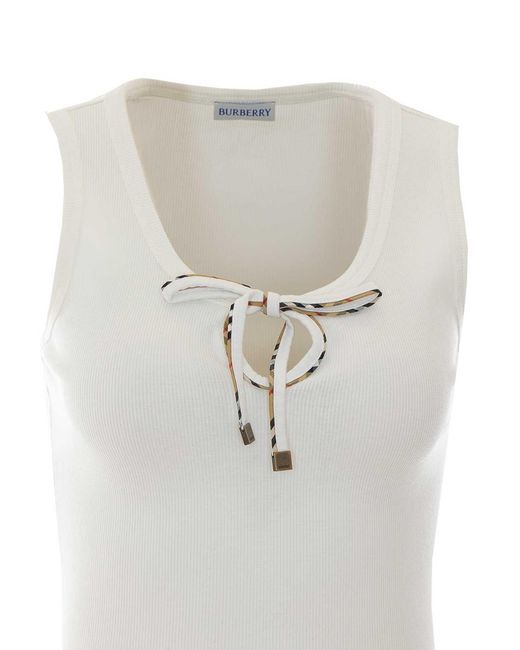 Burberry White Tierra Tank Top