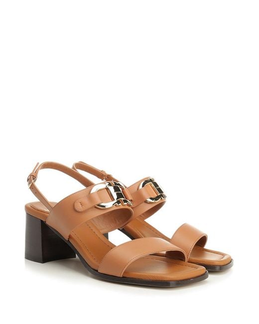 Ferragamo Brown Gancini Ornament Sandal