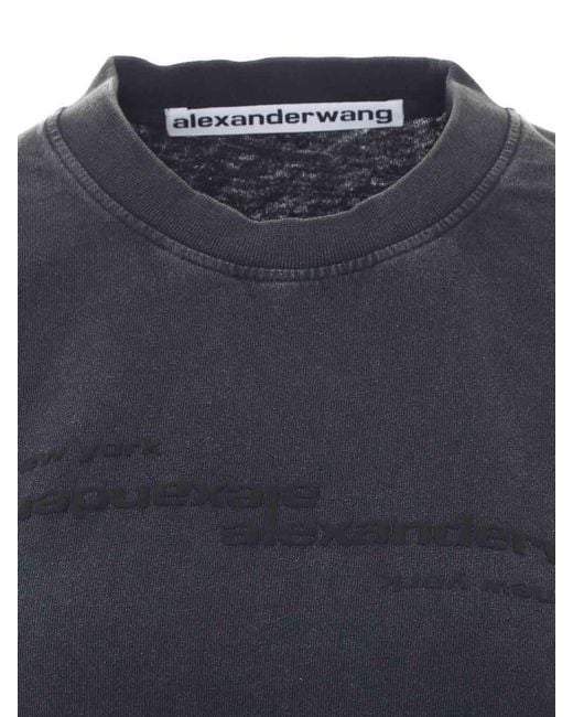 Alexander Wang Black Washed Shrunken T-Shirt