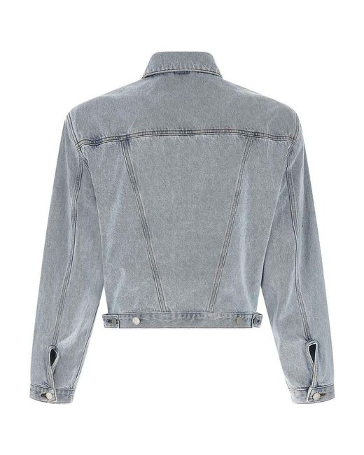 Entire studios Gray Shrunken Denim Jacket for men