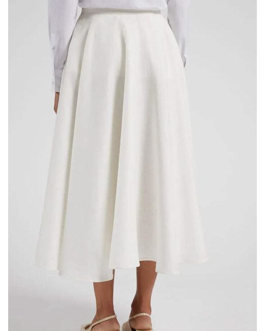 Lardini White Linen Skirt