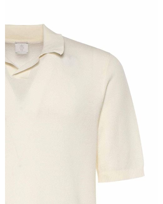 Eleventy White Cotton Polo for men