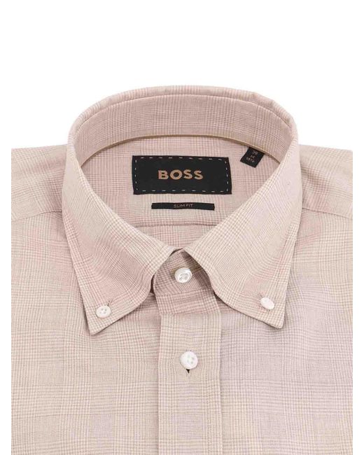 Boss Pink Cotton Shirt for men
